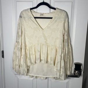 Cream high low shirt